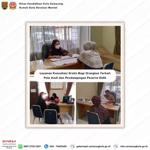 RDRM memberikan layanan konsultasi GRATIS bagi orangtua peserta didik di Kota Semarang agar orangtua semakin terampil dalam mendampingi buah hati